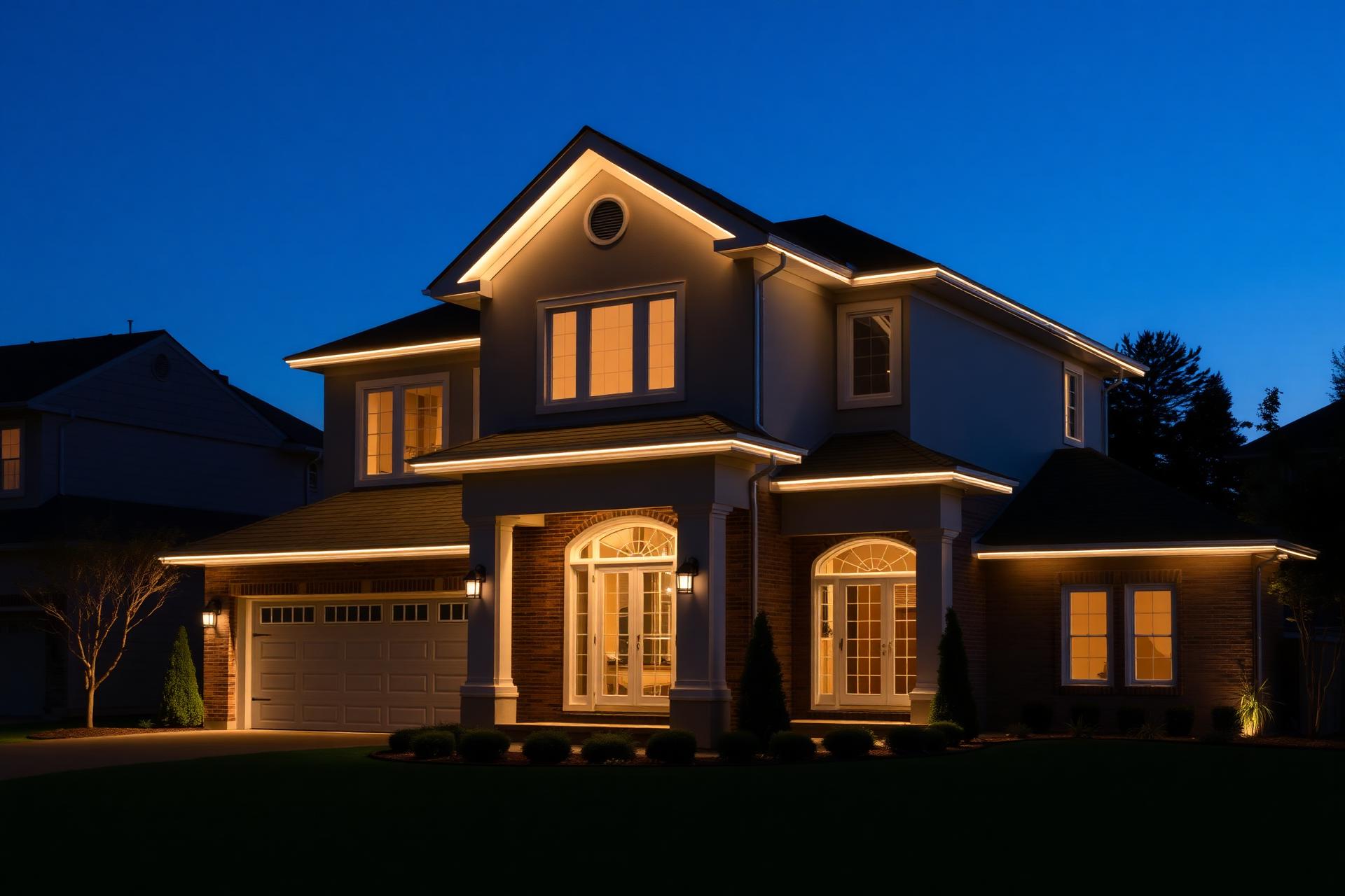 Two-story stucco — warm white